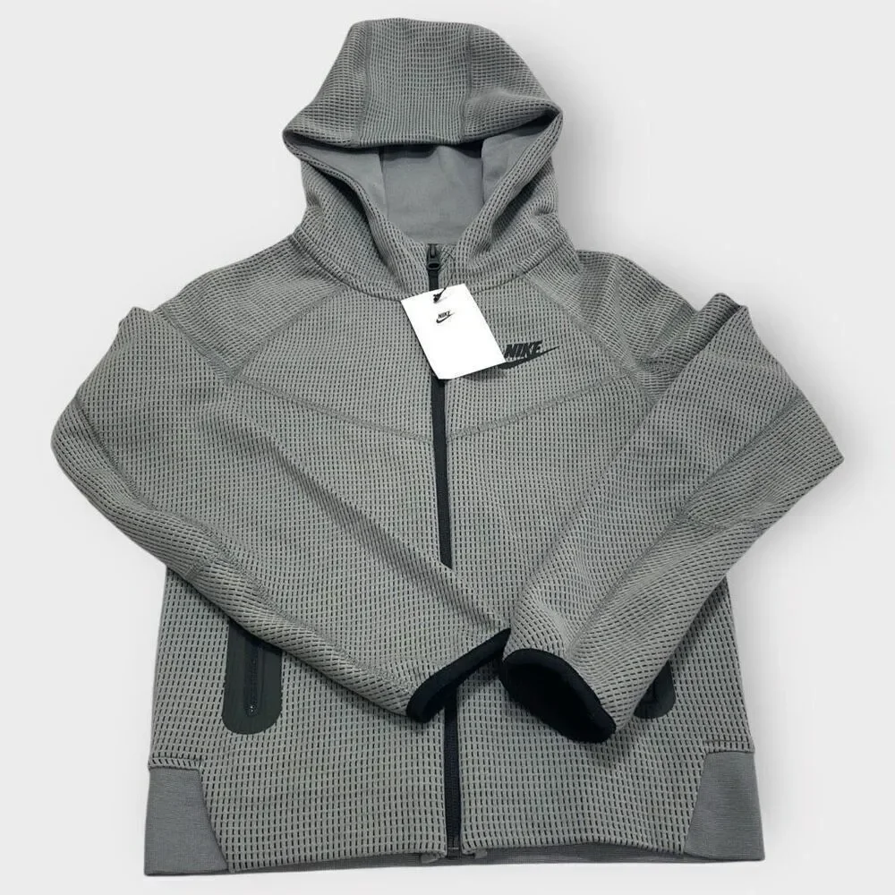 Nike Sportswear Tech Fleece Kids Winterized Full-Zip Gray Black Hoodie size S